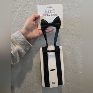 Black boys bow tie and suspenders